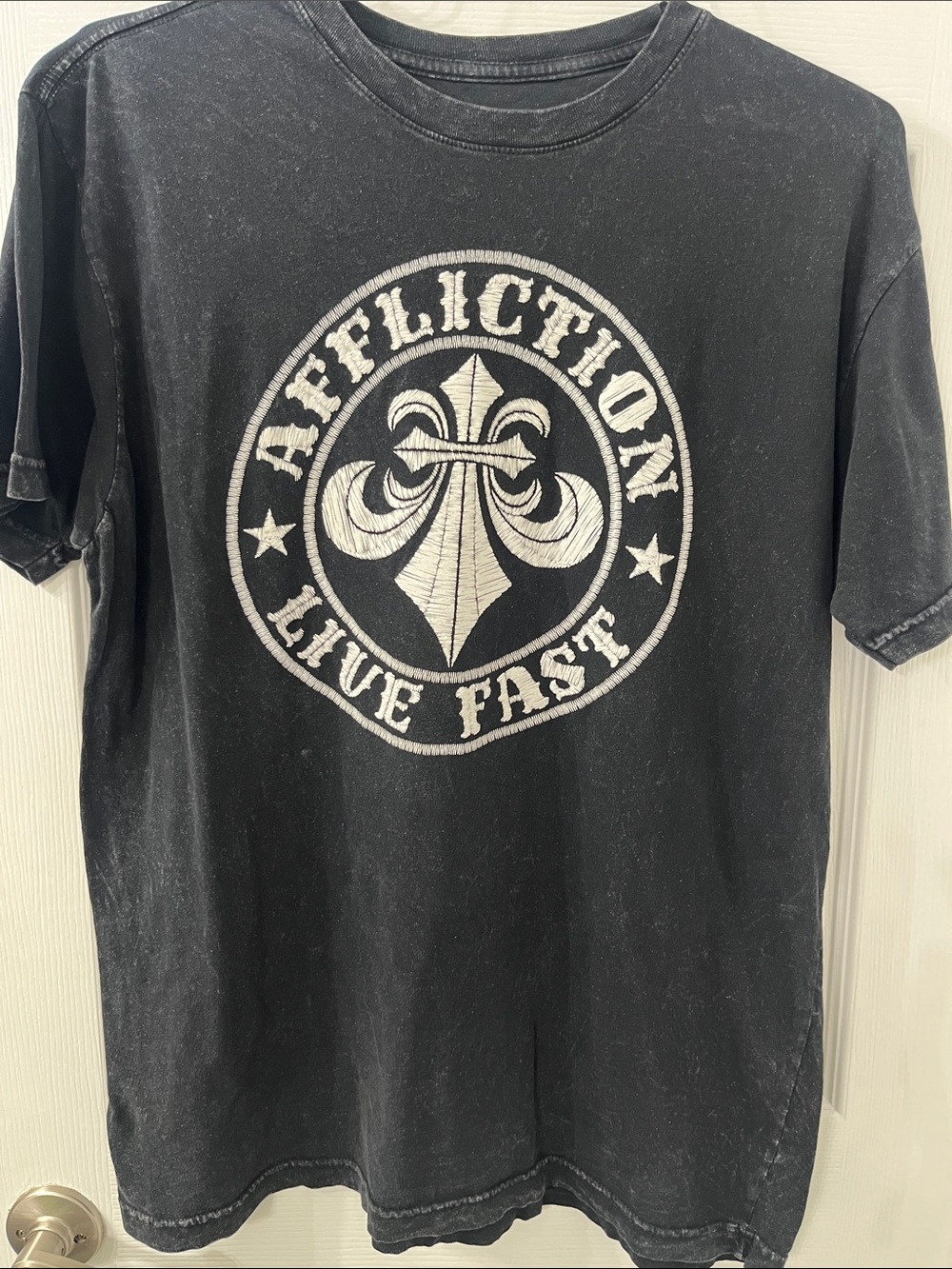 Affliction Black Graphic 'Live Fast' Short Sleeve Tee